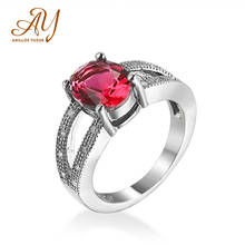 Anillos Yuzuk Oval Cut Red Ruby Gemstone Rings For Women Real 925 Sterling Silver Wedding Party Jewelry Ring Gifts Size 6-10 2024 - buy cheap