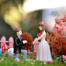 Propose Marriage Lover Doll Miniatures Couple Bride and Groom Figurines DIY Craft Gift Ornament for Wedding Party Decor Blessing 2024 - buy cheap