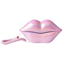 Teléfono rosa con cable para el hogar, novedad divertida, teléfono básico con labios, boca con cable, con forma de dibujos animados, línea terrestre Real para el hogar y la Oficina 2024 - compra barato