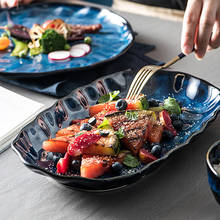 Japanese-style ceramic plate set, deep dish dish combination, home creative simple dinner plate, irregular kiln tableware 2024 - buy cheap