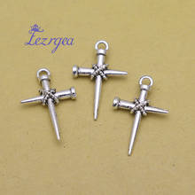 30pcs/lot--24x16mm, cross chams,Antique Silver plated Nail Cross charms  ,DIY supplies, Jewelry accessories 2024 - buy cheap