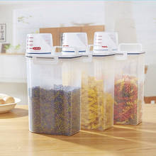 Conjunto de recipiente transparente para armazenamento de comida, pote com tampas, lanches selados para cozinha, grãos, frutas secas, caixa de armazenamento de cereal 2024 - compre barato