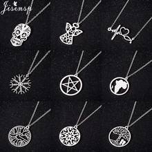 Jisensp Trendy Pentagram Necklace Pendant for Women Simple Star Choker Necklaces Chain Satan Jewelry Collier Wicca Pagan Vintage 2024 - buy cheap