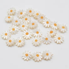 (50pcs/lot )New Arrived Natural Sunflower Mother of Pearl shell Daisy Flower Mother Pearl for Brooch (10mm/12mm choose) 2024 - buy cheap