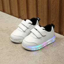 Tênis casuais de primavera para meninos, meninas, sapatos coloridos de led com luzes brancas para crianças, meninos e meninas 2024 - compre barato