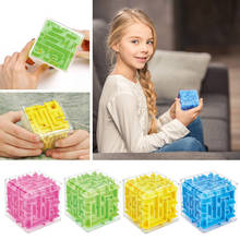 Cubo de laberinto 3D transparente de seis lados, Cubo de velocidad, juguete de bola rodante para niños, regalos, juguetes educativos 2024 - compra barato