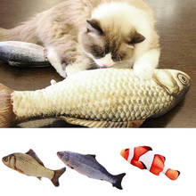 Juguete en forma de pez 3D para gato, juguete de pez de peluche para mascotas, palo para gato, regalos interactivos 2024 - compra barato