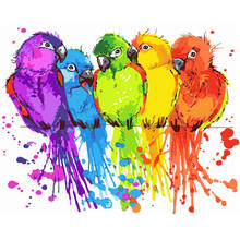 Colorido parrotanimal diy pintura digital por números arte da parede moderna pintura a óleo presente do feriado casa decorgrande tamanho 2024 - compre barato