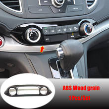 Cubierta de panel de interruptor de aire acondicionado para coche, pegatina embellecedora de estilo de coche, grano de madera ABS, para Honda CRV CR-V 2012-2015 2016 2024 - compra barato