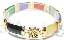 Jadeíta-pulsera de La Fortuna, joyería de jade, bonita, multicolor, chica de Dongguan Store 2024 - compra barato