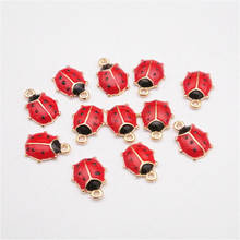 10pcs/pack ladybug enamel Charms  fit Necklace bracelet DIY Draft Fashion Jewelry Accessory 9*11mm 2024 - buy cheap