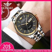 Oupinke luxo homens de negócios relógio mecânico marca relógios automáticos aço tungstênio à prova dwaterproof água relógio pulso relogio masculino 2024 - compre barato