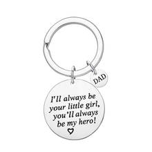 Personalized Keychains Fathers Day Gift I'll Aways Be Your Little Girl Dad Birthday Jewelry Gifts Man Key Chain Ring Tag Keyring 2024 - buy cheap
