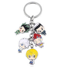 Anime de Hunter x Hunter Gon Freecss Killua Zoldyck Kurapika Leorio PaladiKnight Hisoka de aleación de esmalte clave cadenas llavero cadena 2024 - compra barato