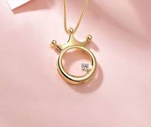 crown style chic pouring moissanite gem necklace for women necklace real 925 silver gold plated birthday gift 2024 - buy cheap