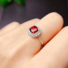 Женское кольцо из серебра 925 пробы, с натуральным красным гранатом 2024 - купить недорого