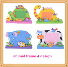 T-N espuma eva dos desenhos animados animal photo frame girafa 3d adesivos de parede para crianças artesanal diy brinquedos criança colar quadro artesanato presentes decoração 2024 - compre barato