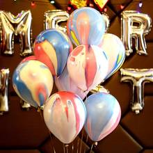 Wed decor 10pcs 12 inch Painting Agate Balloon Colorful Cloud Air Balloon Birthday Party Ballon Decoration wedding toy wholesale 2024 - buy cheap