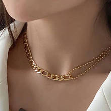Minar Minimalist Asymmetric Hollow Link Chokers Necklaces for Women Titanium Steel Gold Chunky Thin Chains Necklace Jewellery 2024 - buy cheap