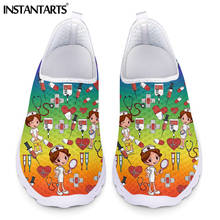 INSTANTARTS-Zapatillas planas para mujer, zapatos coloridos informales con diseño de marca de médico, enfermera, orgullo de enfermería 2024 - compra barato