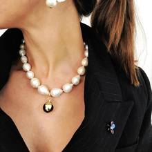 European and American popular jewelry with alloy bohemian simple pearl earring necklace set for fashion women gifts 2024 - buy cheap