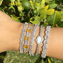 turkish fatima's hand charm blue white opal CZ tennis bracelet high quality delicate trendy women lucky slider fashion jewelry 2024 - buy cheap