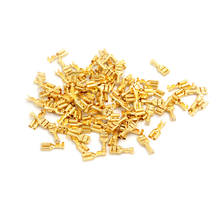 100pcs 6.3mm Female Crimp Terminal Connector Gold Brass Car Speaker Electric Wire Connectors Set 2024 - buy cheap