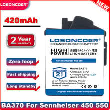 LOSONCOER 420mAh Battery BA370 for Sennheiser 450 ,550 , MM400, PX210BT, PX360, 360BT, PXC310 ~In Stock 2024 - buy cheap