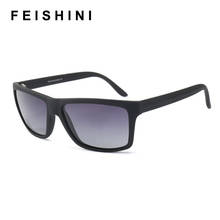 FEISHINI High Quality TR90 Photochro Glasses Vintage Plastic Titanium Frame Rectangle Yellow Sunglasses Men Polarized Brand 2024 - buy cheap