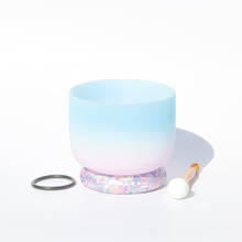 Chakra de garganta de 10 pulgadas, instrumento Musical de meditación y curación, de cristal de cuarzo, Color azul y rosa, nota G 2024 - compra barato