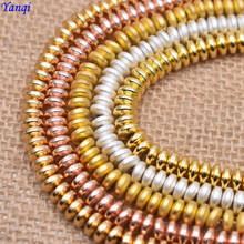 Yanqi Natural Stone Hematite Beads Rose Gold Round Loose Spacer Beads For Jewelry Making 4/6mm DIY Bracelet Necklace 2024 - buy cheap