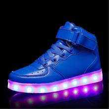 7ipupas High-quality Low price Luminous Sneakers Kids Boys Girls USB Charger Led Light Shoes Unisex High Top Sports for children 2024 - buy cheap
