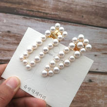 Fashion Pearl Hair Clip Snap Button Hair Pins for Women Sweet Pearl Hairpin Hair Clips Jewelry Lady Barrette Stick 2024 - buy cheap