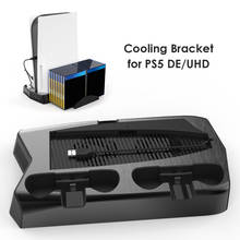 For PS5 Vertical Cooling Fan Stand Dual Controller Charger with Slot Game Console Gamepad Charging Station for PS5 PS 2024 - buy cheap