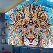 Milofi papel de parede 3d personalizado, mural pintado à mão animal leão crianças estilo nórdico decoração de parede 2024 - compre barato