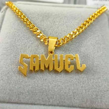 Cuban Chain Gold Color Custom Bold Name Necklaces Pendants Punk Jewelry Stainless Steel Personalized Boyfriend Gifts 2024 - buy cheap