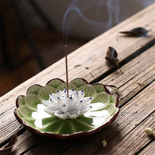 Quemador de incienso de loto de cerámica, soporte de incienso de palo Joss, incensario para decoración del hogar, aromaterapia, fragancia, uso en casa de té 2024 - compra barato