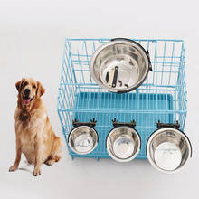 Pet Dog Cat Bowl Stainless Steel Dog Feeders Cage Non Slip Hanging Food Dish Drinking Water Dog Feeder For Dogs Cats Supplies 2024 - buy cheap