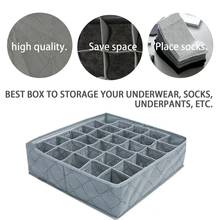 30 Cell Foldable Bamboo Charcoal Underwear Socks Drawer Organizer Storage Box Polypropylene Non-woven Seperate Box 11L 2024 - buy cheap
