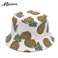 Pineapple Printed Bucket Caps Women Leopard Print Sun Hat Camouflage Breathable Beach Flat Fisherman Outdoor FlamingoBucket Hats 2024 - buy cheap