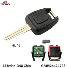 Controle remoto inteligente com 2 botões, 433.92 mhz, com chip id40 para opel vauxhall, astra, vectra, lâmina esquerda, hu46, parte da chave #24424723 2024 - compre barato