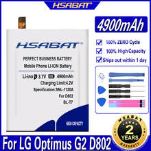 HSABAT 4900mAh BL-T7 Battery for LG Optimus G2 D802 D803 4G LTE D800 D801 LS980 Battery 2024 - buy cheap