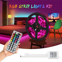 Цветная (RGB) Светодиодные ленты светильник 5050 гибкая светодиодная лента световой светильник полосы дистанционного полный комплект для Гостиная/номер/Кухня DC12V 5 м 10 м 20 м 2024 - купить недорого