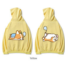 Sudaderas con capucha para mujer, suéter Kawaii Corgi, ropa de calle de amistad con gráfico bonito, chándales de algodón de manga larga 2024 - compra barato