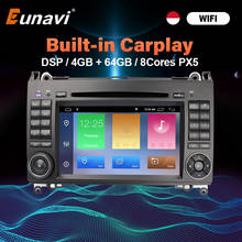 Eunavi-central multimídia automotiva 2 din, com android 10, rádio e dvd, gps, para mercedes benz b200, b class, w245, b170, w209, w169, sprinter 2024 - compre barato