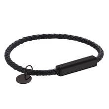 Pulsera de cuero negro, brazalete para hombre, moda, hebilla magnética, amuleto, joyería para amantes, pulsera BB0700 2024 - compra barato