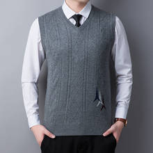 2020 New Men Woolen Vest Autumn Knitted V-neck Waistcoat Large Sleeveless Slim Casual Business Mens Vest Plus Size 3XL 2024 - buy cheap