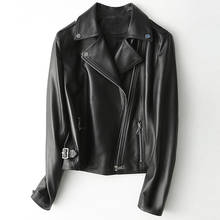 2020 jaqueta de couro legítimo motocicleta casaco de pele de carneiro natural feminino primavera outono roupa de exterior jaquetas curtas yy1821a 2024 - compre barato