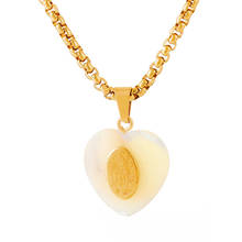 REN013 корпус из нержавеющей стали в форме сердца, ожерелье Девы Марии, подвеска, позолоченная цепочка, ювелирное изделие 2024 - купить недорого
