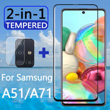 Cristal Protector y lente de cámara para Samsung Galaxy A71 A51 2019, 2 en 1, Protector de pantalla, vidrio templado, película de cubierta completa 2024 - compra barato